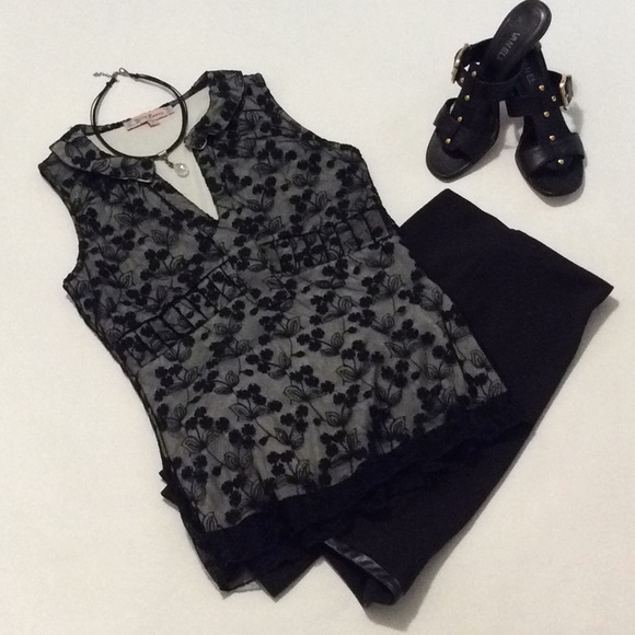Young Essence Tops - Young Essence Black Lace Top